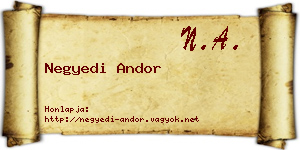 Negyedi Andor névjegykártya